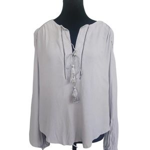 NWT‎ Astr The Label Tunic Blouse in Pale Grey Size XS